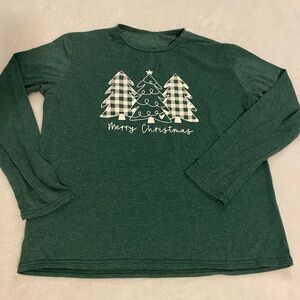 Green Christmas Tree Long Sleeve Tee